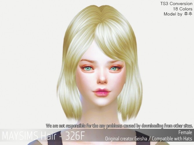 Sims 4 Hair 326F (Geisha) at May Sims