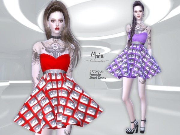 Sims 4 MAIA Short Dress by Helsoseira at TSR