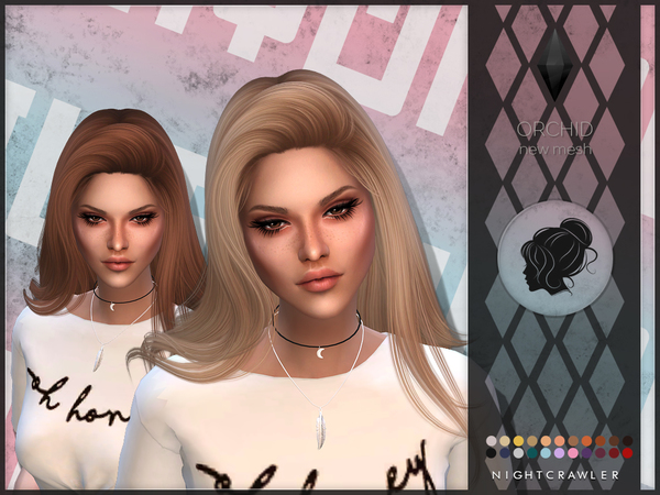 Sims 4 Orchid hair by Nightcrawler at TSR
