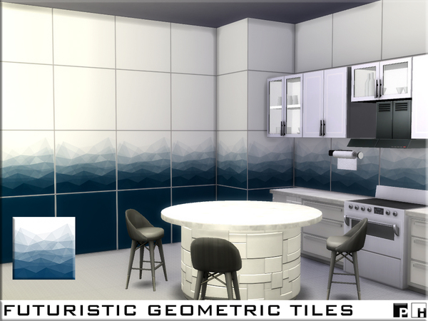 Sims 4 Futuristic Geometric Tiles by Pinkfizzzzz at TSR