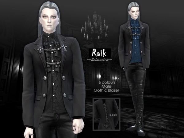 Sims 4 RAIK Gothic Blazer Male by Helsoseira at TSR