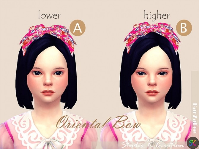 Sims 4 Oriental head bow child at Studio K Creation