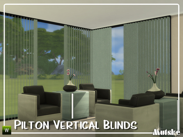 Sims 4 Pilton Vertical Blinds by mutske at TSR
