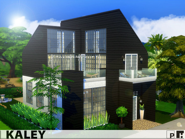 Sims 4 Kaley modern home by Pinkfizzzzz at TSR