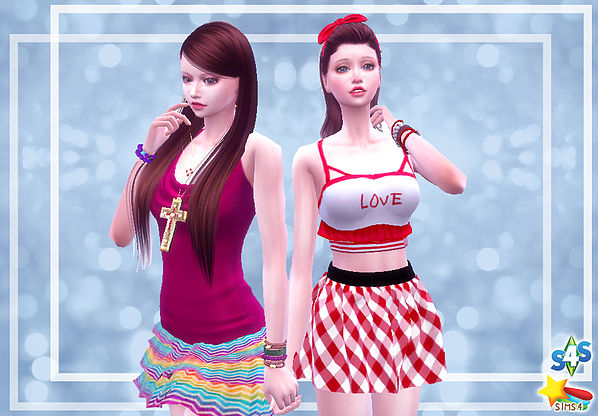 Sims 4 Twins poses 02 at A luckyday