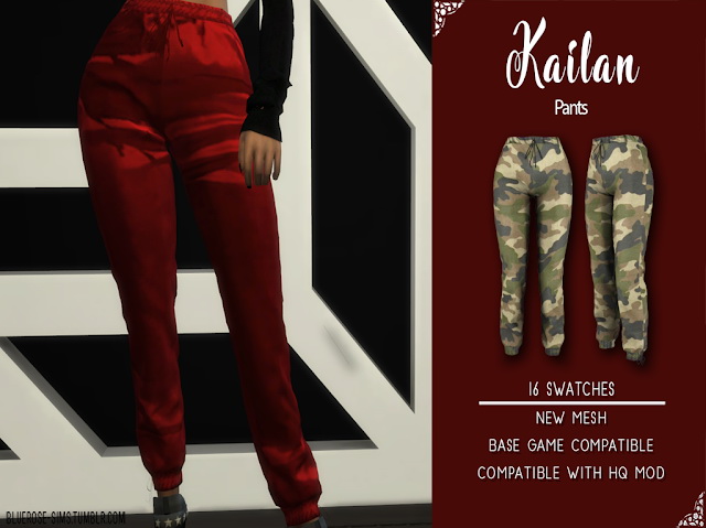 Sims 4 Kailan pants & Leia blouse by Liseth Barquero at BlueRose Sims