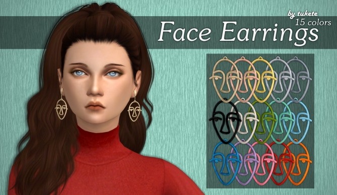 Sims 4 Face Earrings at Tukete