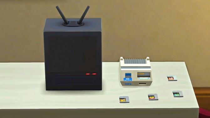 Sims 4 Old Gaming System and Cartridges at Josie Simblr