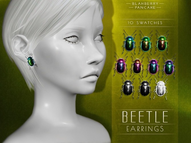 Sims 4 Beetle earrings at Blahberry Pancake