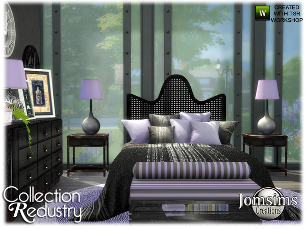 Sims 4 Redustry bedroom by jomsims at TSR