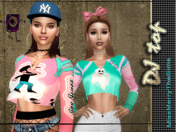 Sims 4 DJ crop Top by Maria MissMerry at TSR