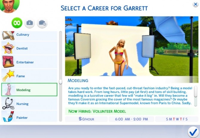 model career sims 4 download