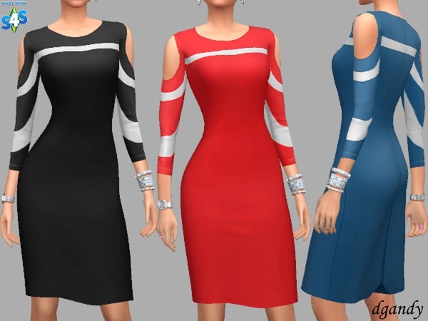 Sims 4 Slim Line Dress by dgandy at TSR