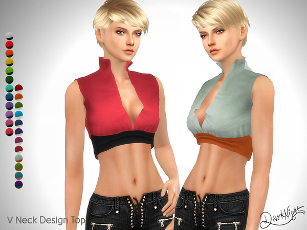 Sims 4 V Neck Design Top by DarkNighTt at TSR