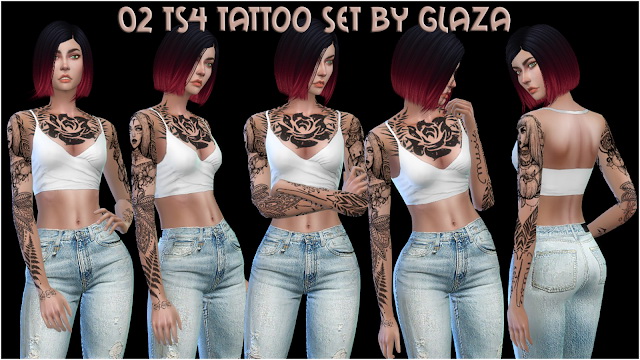 Sims 4 Tattoo set 02 at All by Glaza