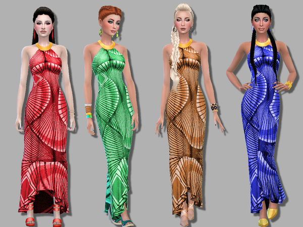 African Queen dress by Simalicious at TSR » Sims 4 Updates