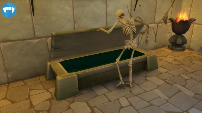 Sims 4 Skeleton Tomb Bed by Sri at Mod The Sims