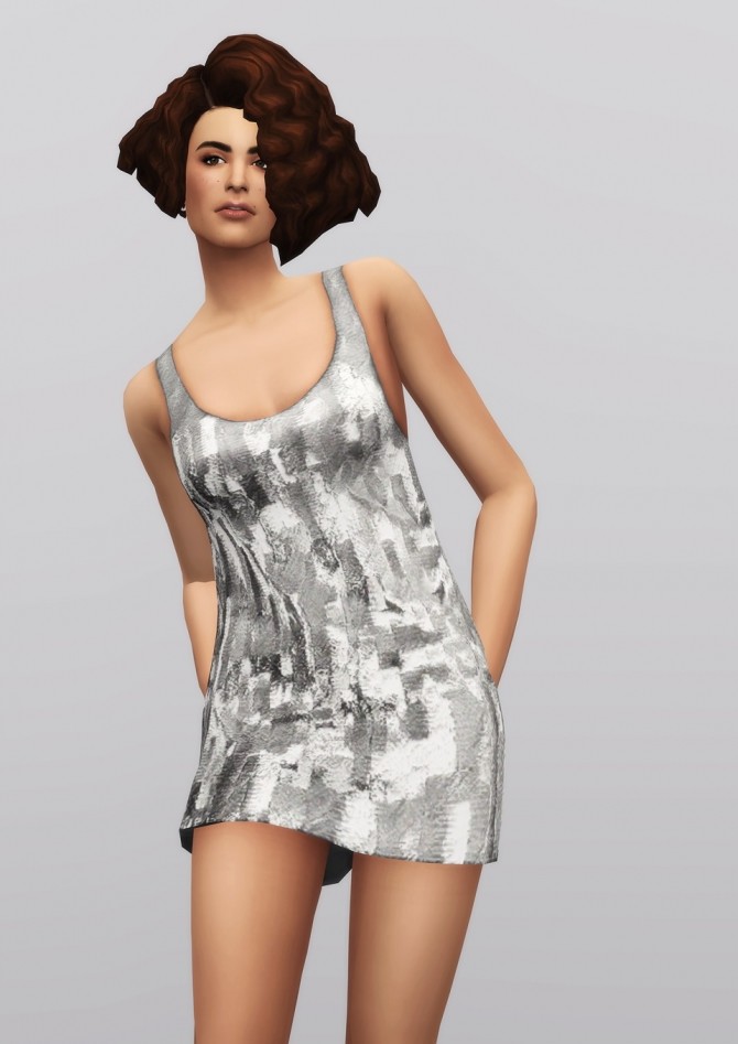 Sims 4 Sequined Silk Georgette Mini Dress at Rusty Nail