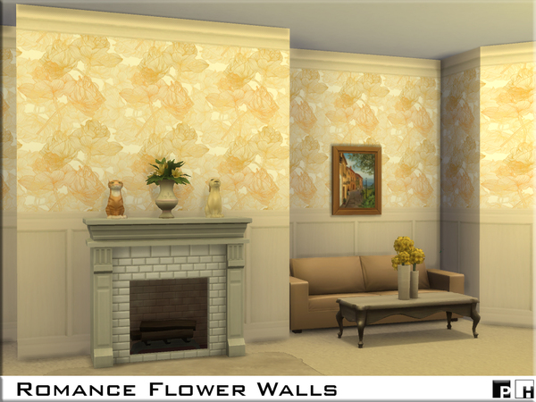 Sims 4 Romance Flower Walls by Pinkfizzzzz at TSR