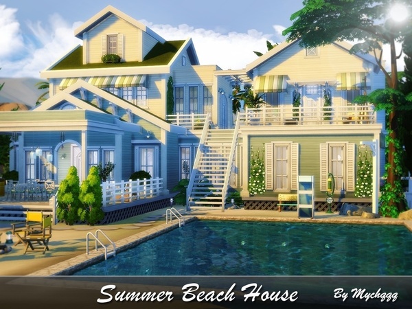 Sims 4 Summer Beach House by MychQQQ at TSR