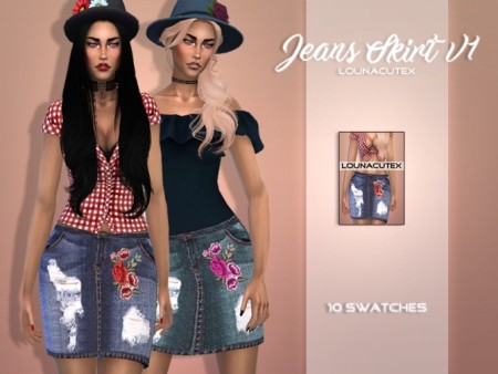 Jeans Skirt V1 at Lounacutex