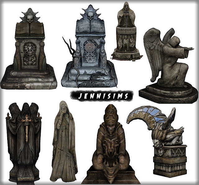 Sims 4 Necropolis Statues 9 Items at Jenni Sims
