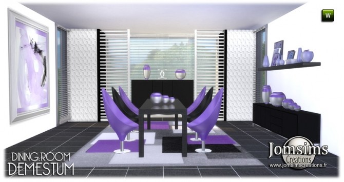 Sims 4 Demestum dining room in 4 shades at Jomsims Creations