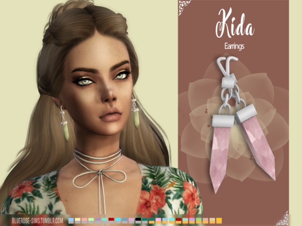 Sims 4 Kida earrings by BlueRose sims at TSR