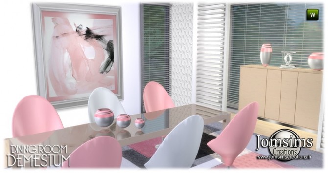 Sims 4 Demestum dining room in 4 shades at Jomsims Creations