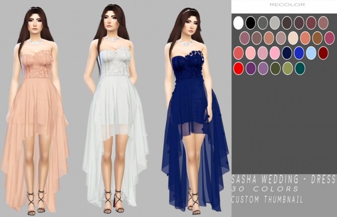 Sims 4 Sasha Wedding Dress at Simply Simming
