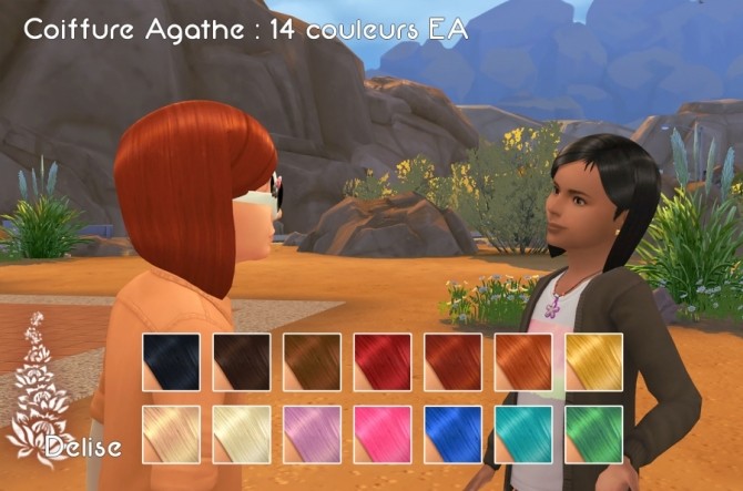 Sims 4 Agathe hair for kids by Delise at Sims Artists