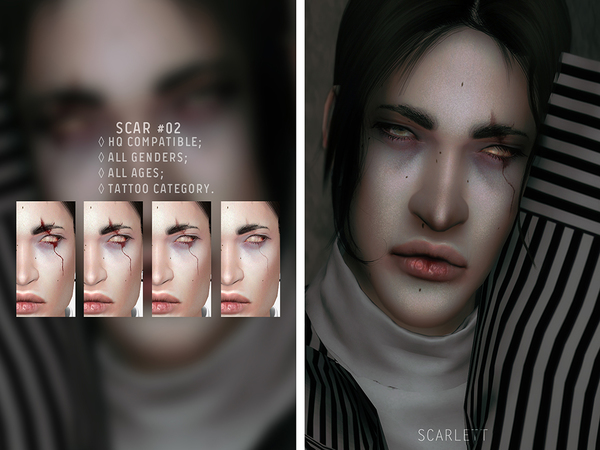 Sims 4 Scar #02 by Scarlett content at TSR