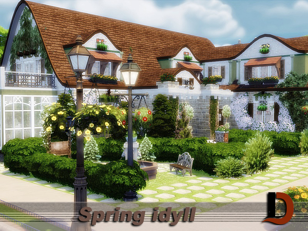 Sims 4 Spring idyll home by Danuta720 at TSR
