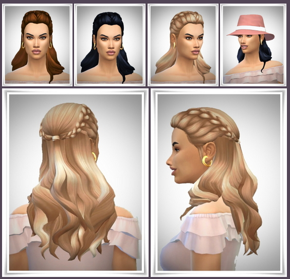 the sims 4 braided fancy hair cc