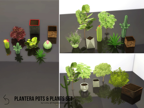 Sims 4 PLANTERA Pot Set by k omu at TSR