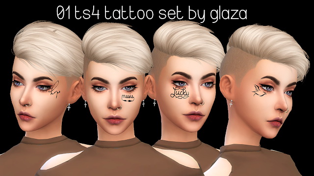 Sims 4 01 tattoo set at All by Glaza