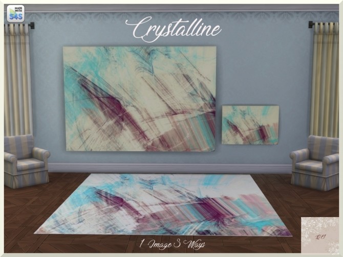Sims 4 Crystalline paintings and rugs by augold44 at Mod The Sims