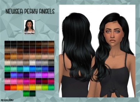 Newsea’s Peaky Angels Hair retexture at Nessa Sims