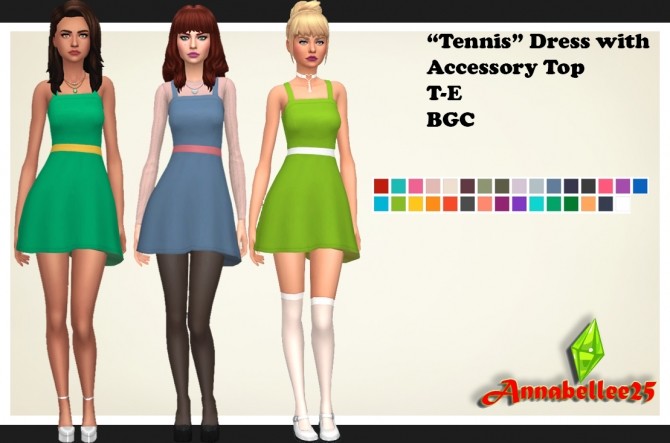 Sims 4 Tennis Dress by Annabellee25 at SimsWorkshop