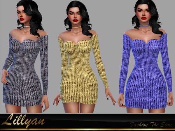 Sims 4 Dress Samanta by LYLLYAN at TSR