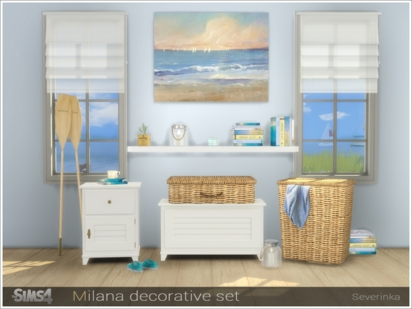 Sims 4 Milana decorative set by Severinka at TSR
