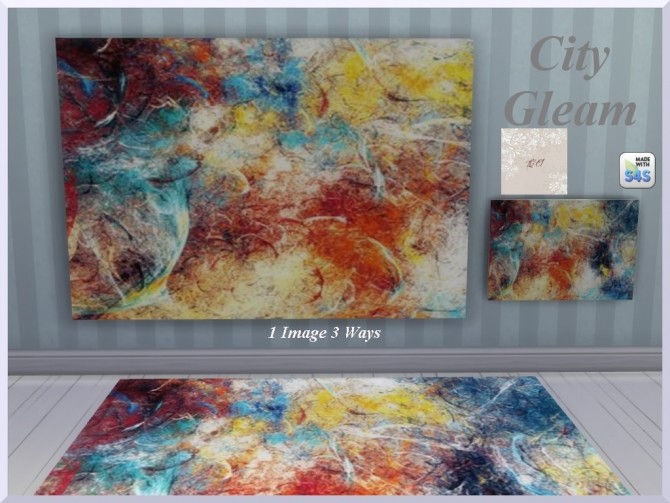 Sims 4 City Gleam paintings and rugs by augold44 at Mod The Sims
