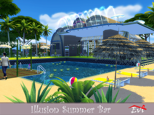 Sims 4 Illusion Summer Bar by evi at TSR