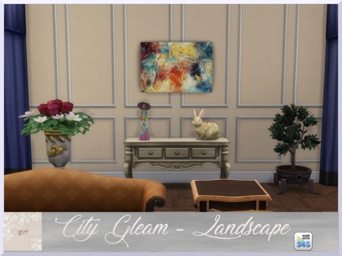 Sims 4 City Gleam paintings and rugs by augold44 at Mod The Sims