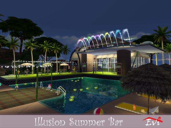 Sims 4 Illusion Summer Bar by evi at TSR