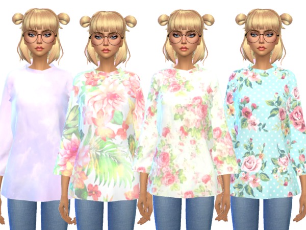 Sims 4 Over sized Tee Shirts by Wicked Kittie at TSR