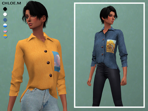 Sims 4 Blouse for female 03 by ChloeMMM at TSR