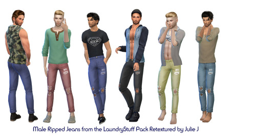 Sims 4 Laundry Stuff Male Ripped Jeans Recolours/Retexture at Julietoon – Julie J