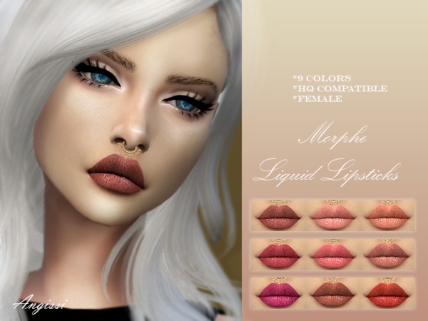 Sims 4 Morphe Liquid Lipsticks by ANGISSI at TSR