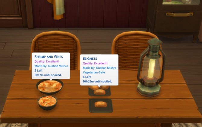 Sims 4 Louisiana Style Recipes I Beignets and Shrimp Grits by icemunmun at Mod The Sims